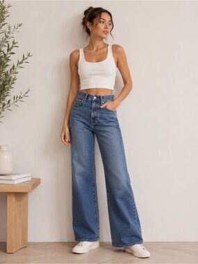 Levi’s Premium Quality Ribcage Wide Leg Denim Jeans